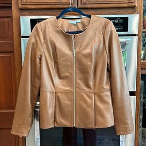 GORGEOUS  BROWN LEATHER ANTONIO  MELANI LEATHER JACKET!